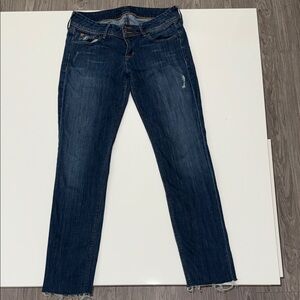 Hudson Womens 28 Cat Skinny Jeans Denim MidRise Step Hem Raw Edge Ankle